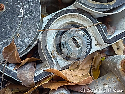 Chennai, India - Februaryâ€Ž â€Ž27th â€Ž2021 : Abandoned old rusty motor bike speedometer and key ignition switch. Bike speed Editorial Stock Photo